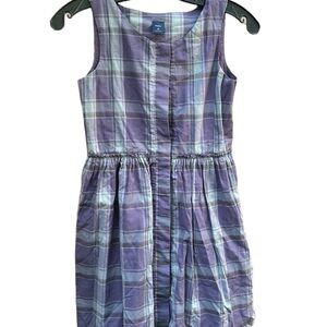 Girls GAP gray and purple plaid dress. Size 10 L